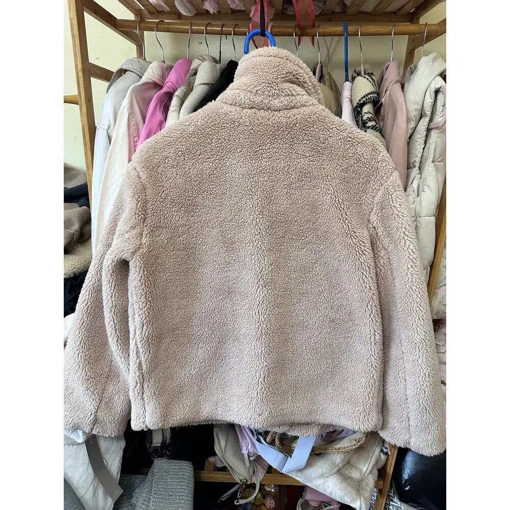 Philosophy Fuzzy‎ Coat Jacket Womens Small Faux Fur Button Up Pink